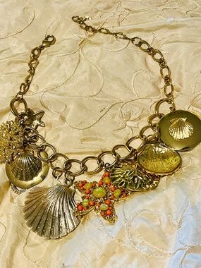 Chico’s "Ocean Wonders" Nautical Charm Statement Necklace,